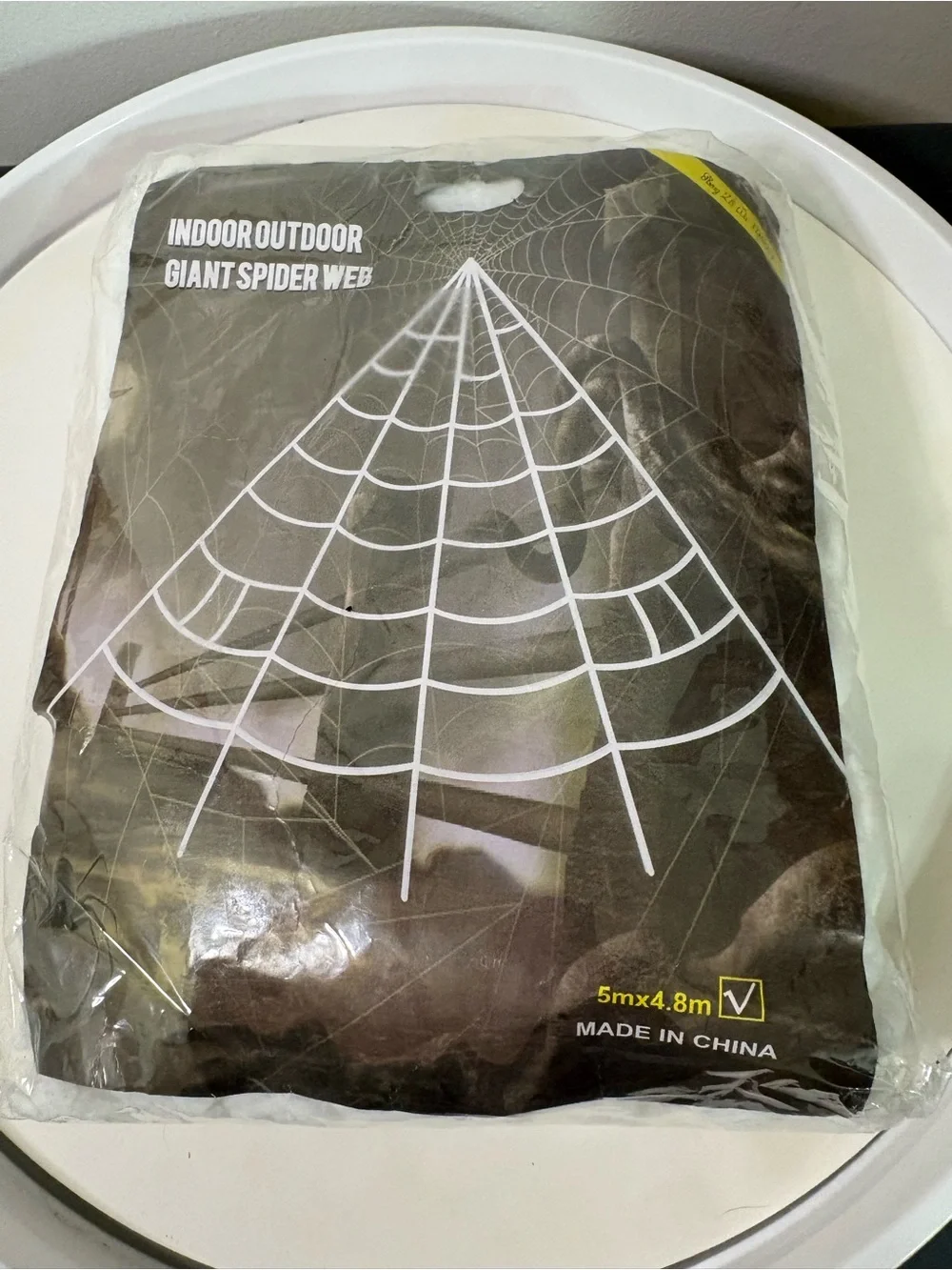 Indoor/Outdoor White Spider Web Halloween Decoration